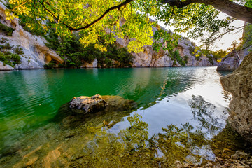 Basses Gorges du Verdon au printemps. Quinson, Provence, France.