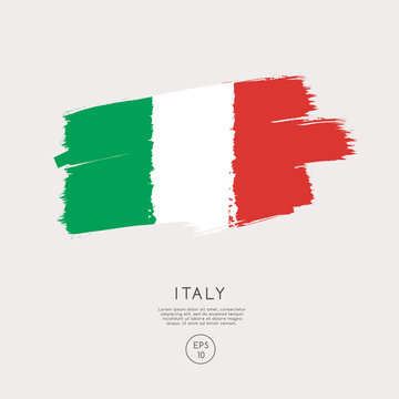 Naklejki Flag of Italy in Grunge Brush Stroke : Vector Illustration
