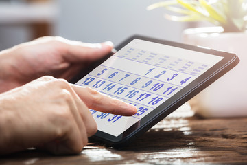 Businessperson Using Calendar On Digital Tablet
