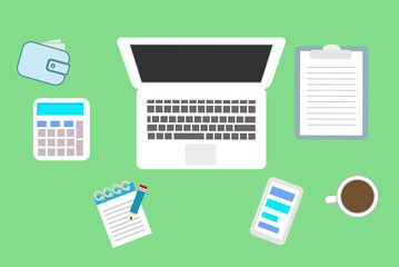Office workspace. Vector