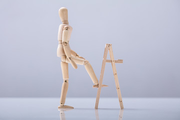 Wooden Figure Climbing Ladder