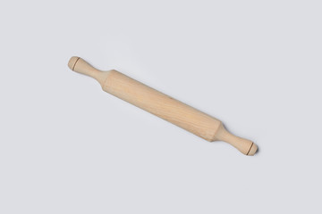top view of rolling pin isolated on white