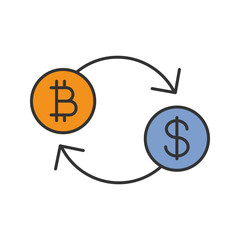 Bitcoin exchange color icon