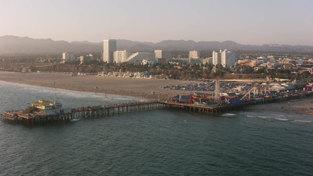 Aerial shot of the Santa Monica Pier
