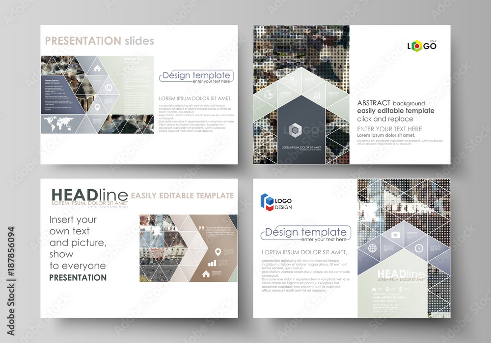 Aufkleber set of business templates for presentation slides. easy editable abstract vector layouts in flat des