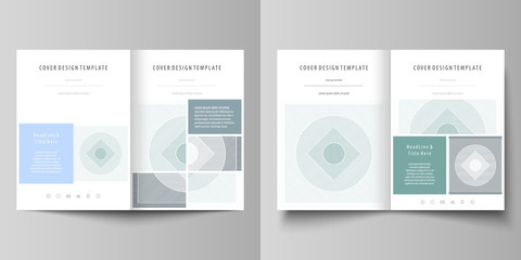 Business templates for bi fold brochure, magazine, flyer, booklet. Cover design template, abstract vector layout in A4 size. Minimalistic background with lines. Gray geometric shapes, simple pattern.
