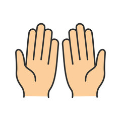 Muslim praying hands color icon