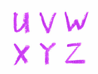 Set of letters isolated