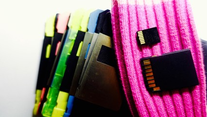 Disk, SD card, micro sd card, past and present