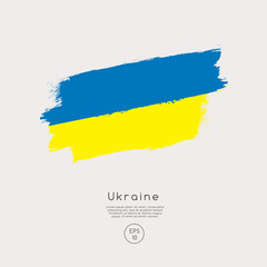Flag of Ukraine in Grunge Brush Stroke : Vector Illustration