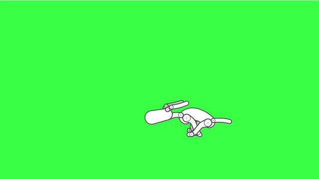  running dog - cartoon animation isolated on green screen
