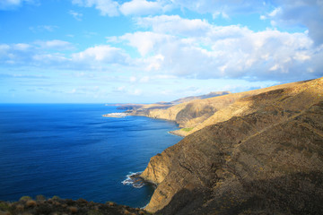 Fototapeta na wymiar Panoramic view, Atlantic coast on Gran Canaria Island, Canary Islands, Spain