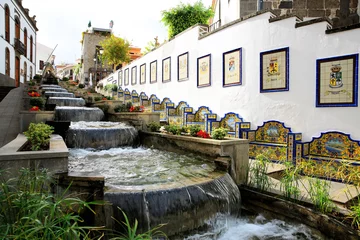 Fotobehang Scenic cascade in downtown Firgas on Gran Canaria Island, Canary Islands, Spain © traveller70