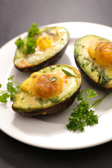 baked avocado and egg