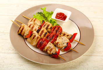 Grilled turkey skewer