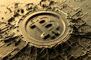 Obraz na płótnie Canvas Cryptocurrency Casting Bitcoin