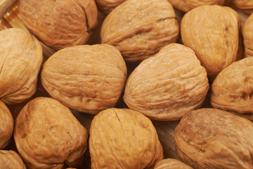 Surface coated with walnuts