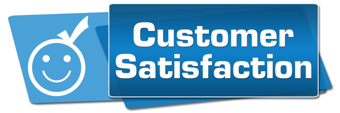 Customer Satisfaction Blue Side Squares 