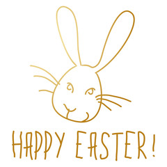 Happy Easter / golden  Easter Bunny  