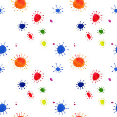 Bright object pattern. watercolor on white paper. BG