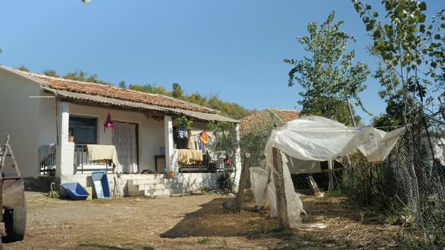 Shot of a poor house in Shkod&euml;r, Albania, wide