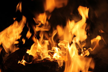 Feuer und Flammen in der Nacht - Lagerfeuer