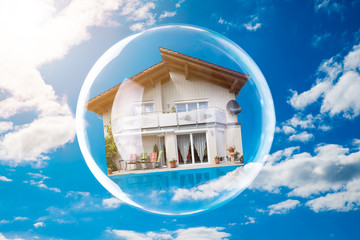 Close-up Of House Inside Bubble