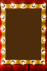 Photo frame with bulbs around perimeter