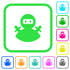 Ninja avatar vivid colored flat icons