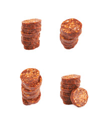 Stack of multiple sausage slices