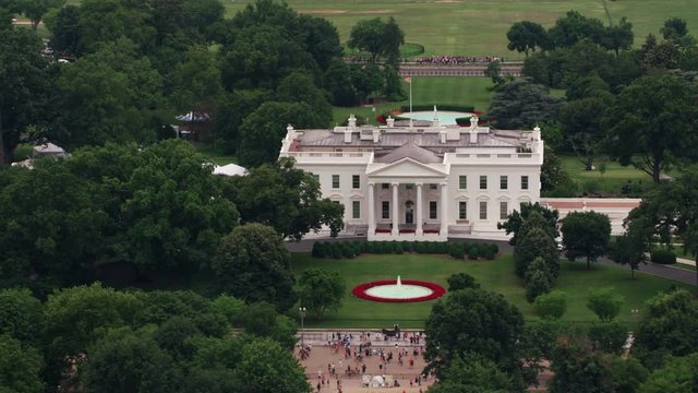 Washington, D.C. circa-2017, Aerial view of White House.  Shot with Cineflex and RED Epic-W Helium. 
