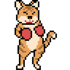 Obraz premium vector pixel art boxing cat