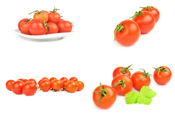 Collage of cherry isolated on a white background