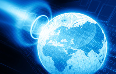 Digital world. 3d illustration..