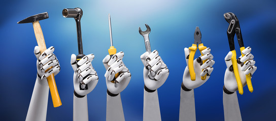Robot Holding Work Tools