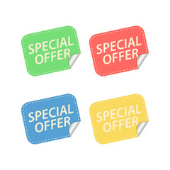Special offer Labels. Isolated on white.