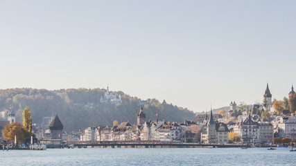 Luzern, Vierwaldstättersee, Altstadt, Kapellbrücke, Holzbrücke, Wasserturm, Reuss, Reussbrücke,...