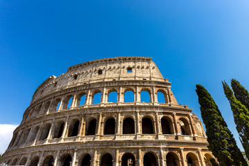 Fototapeta premium Colosseum in Rome, Italy. The biggest amphitheater of Ancient Rome.