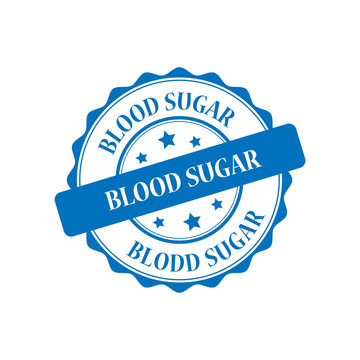 Blood sugar blue stamp illustration