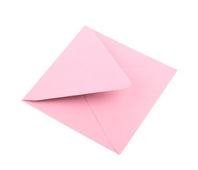 Sqaure shaped paper envelope isolated