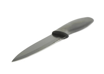 Black metal and plastic knife