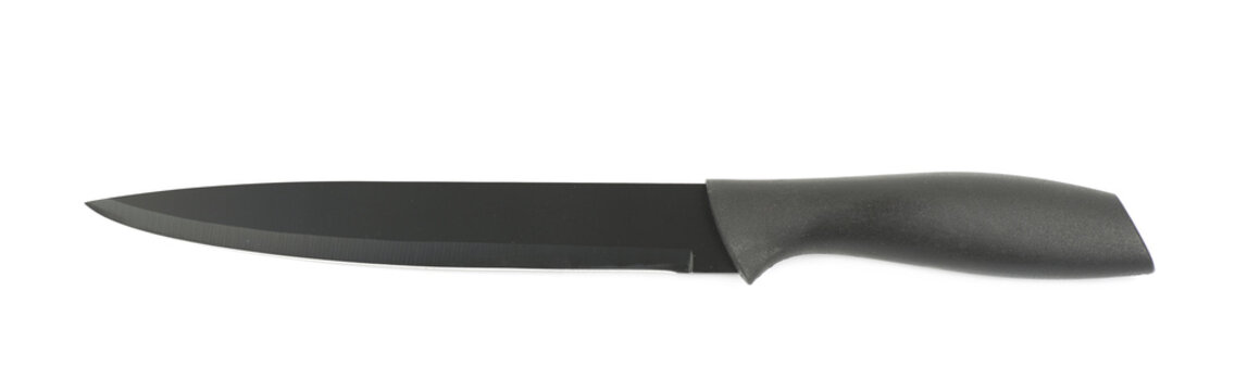 Black metal and plastic knife