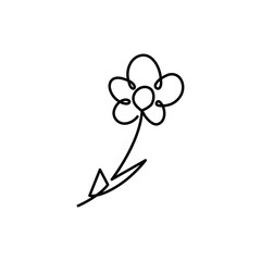One line flower vector illustration