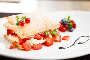 Sweet strudel with peach
