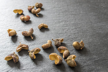 Indian spices. Seeds curry on a black background