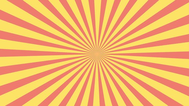 Red and yellow sunburst circle and background pattern animation.Colored back Pop Art Style yellow background motion video. comic text bubble backdrop line space.