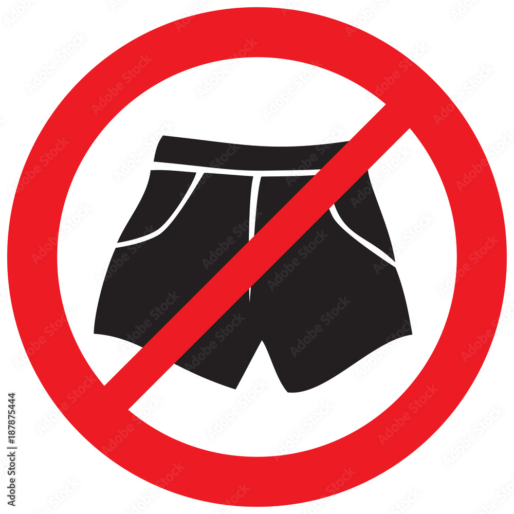 Wall mural boxer shorts not allowed sign (prohibition icon)