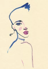 Abstract woman face. Fashion illustration. 