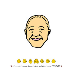 인물의 얼굴 / 손으로 그린 얼굴 표정 일러스트