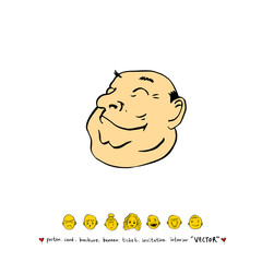 인물의 얼굴 / 손으로 그린 얼굴 표정 일러스트